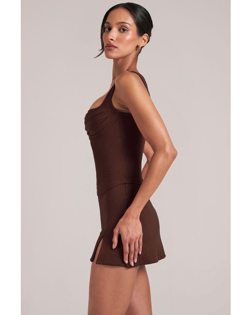 Oh Polly Brown Square-Neck Top