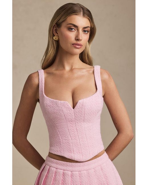 Oh Polly Pink Lace-Up Corset Top