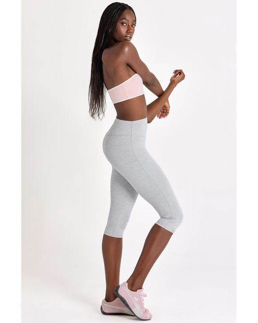 BO+TEE Gray Soft Active Capri Leggings