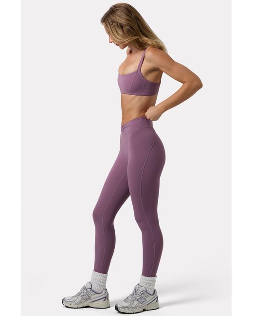 BO+TEE Purple Soft Active Ruched Leggings