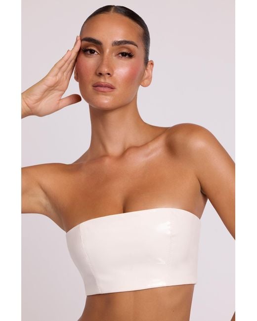Oh Polly White Vinyl Bandeau Bralette