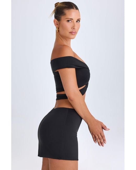 Oh Polly Black Mid-Rise Micro Mini Skirt