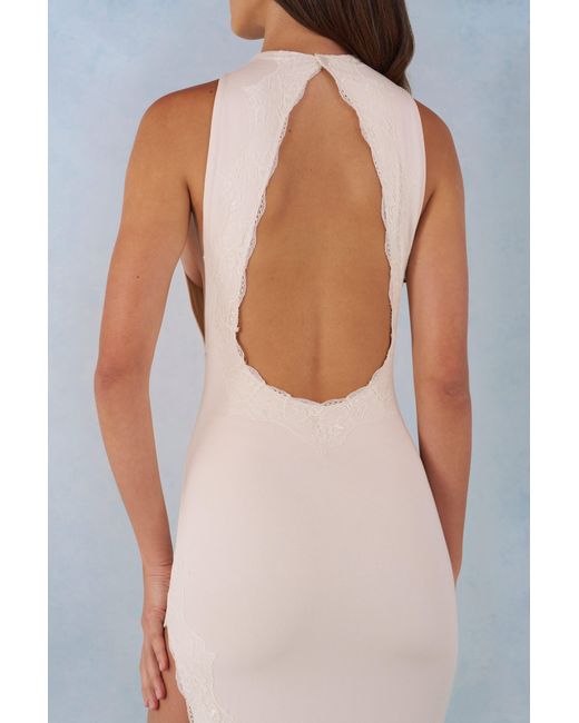 Oh Polly White Modal Halterneck Maxi Dress