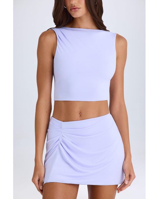Oh Polly Purple Draped A-Line Mini Skirt