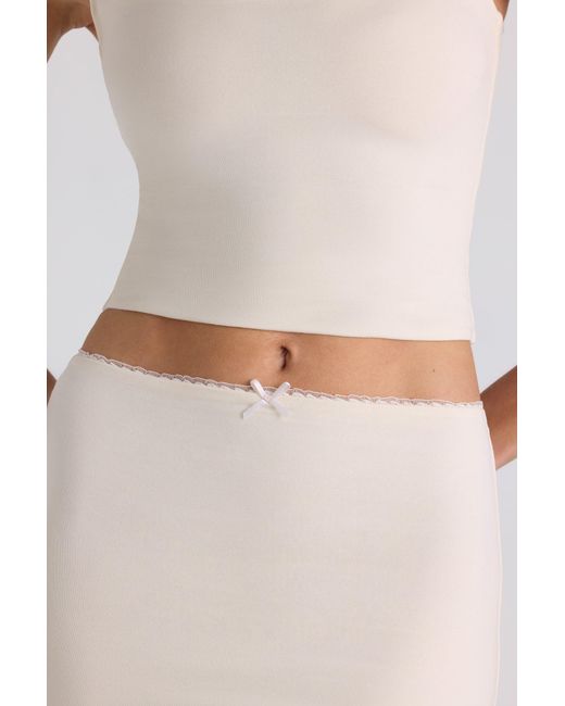 Oh Polly White Modal Bow-Detail Crop Top