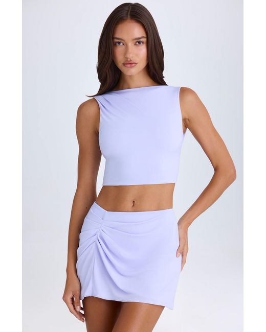Oh Polly Purple Draped A-Line Mini Skirt