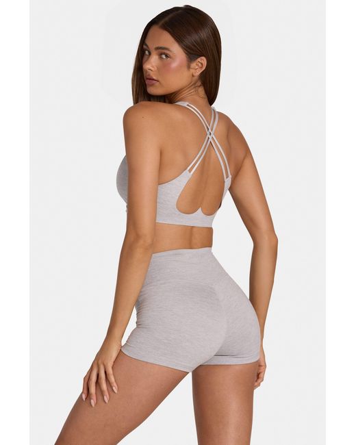 BO+TEE Gray Soft Active Low-Impact Sports Bra