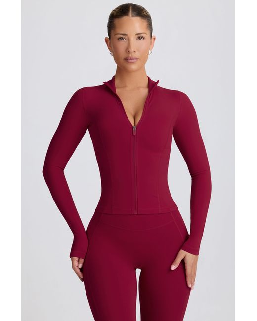 BO+TEE Red Soft Active Zip-Up Jacket