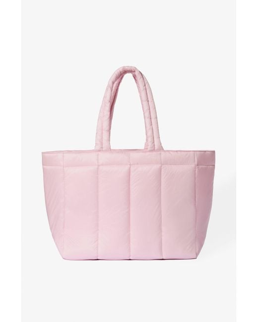 BO+TEE Pink Waterproof Puffer Tote Bag