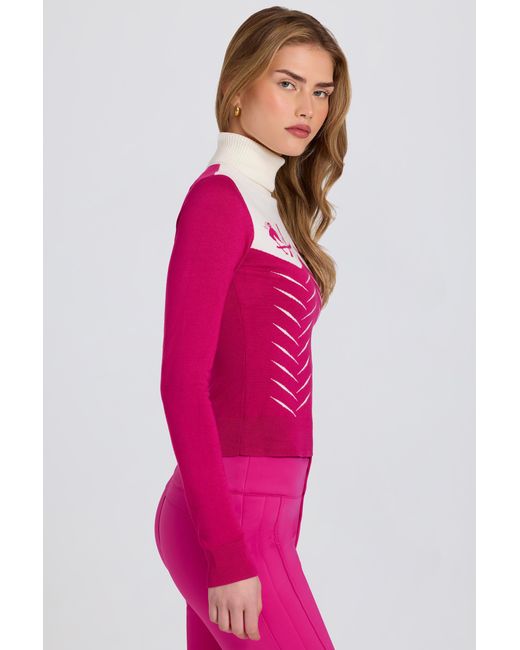 BO+TEE Pink Knit Long-Sleeve Fitted Top