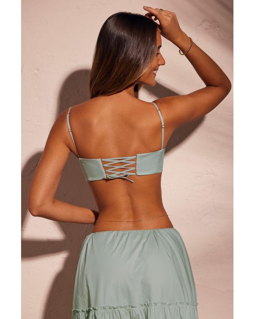 Oh Polly Green Lace Up Back Cropped Corset