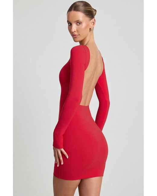 Oh Polly Red Open-Back Bodycon Mini Dress