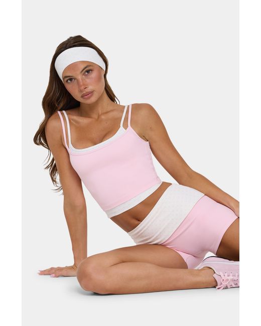 BO+TEE Pink Soft Active Double-Layer Tank Top