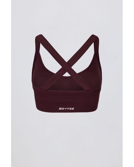 BO+TEE Red Super Sculpt Seamless Crossback Sports Bra