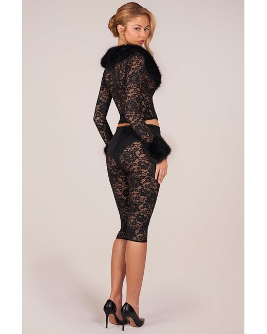 Oh Polly Black Laced Capri Trousers