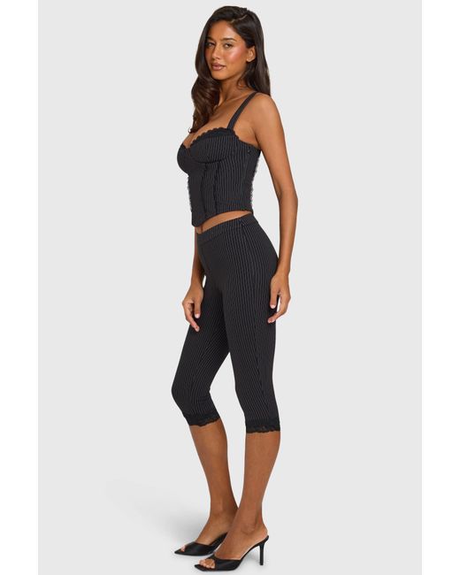 Oh Polly Black Ponte Capri Leggings