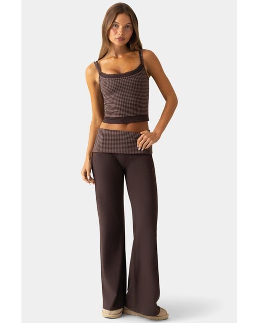 BO+TEE Brown Soft Active Wide-Leg Trouser