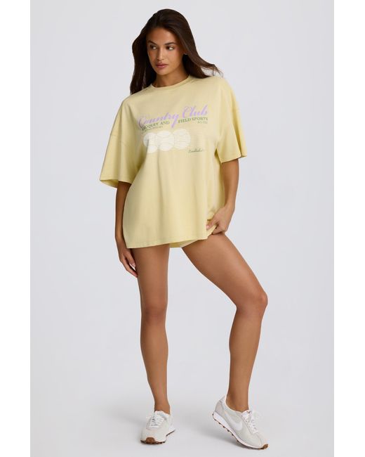 BO+TEE Yellow Oversized Graphic T-Shirt