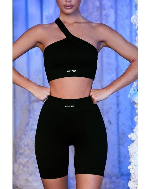 BO+TEE Black Ribbed Biker Shorts