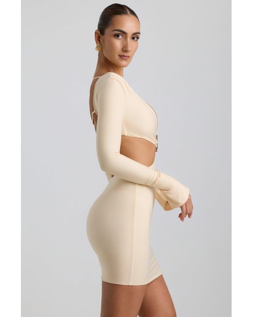 Oh Polly White Cut-Out Hardware Detail Mini Dress