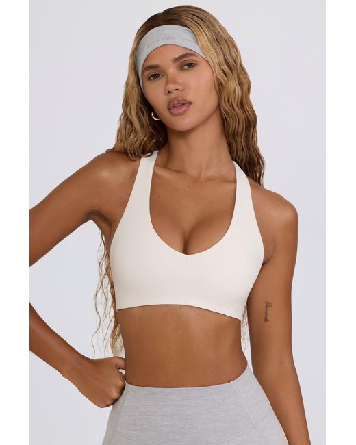 BO+TEE White Soft Active V-Neck Sports Bra