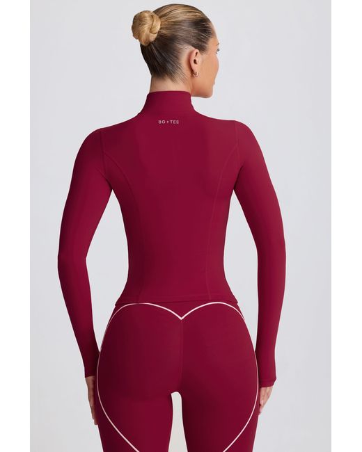 BO+TEE Red Soft Active Zip-Up Jacket