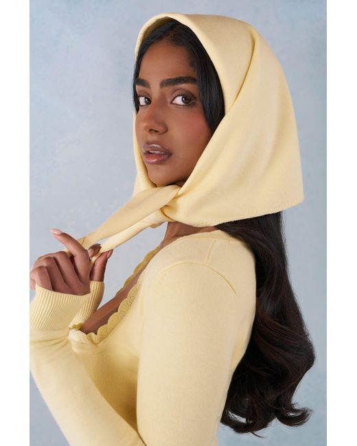 Oh Polly Yellow Knit Headscarf