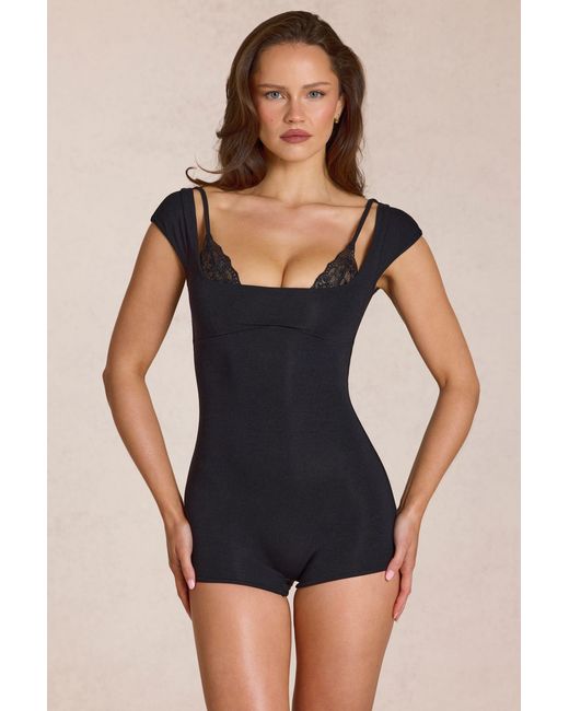 Oh Polly Black Modal Playsuit