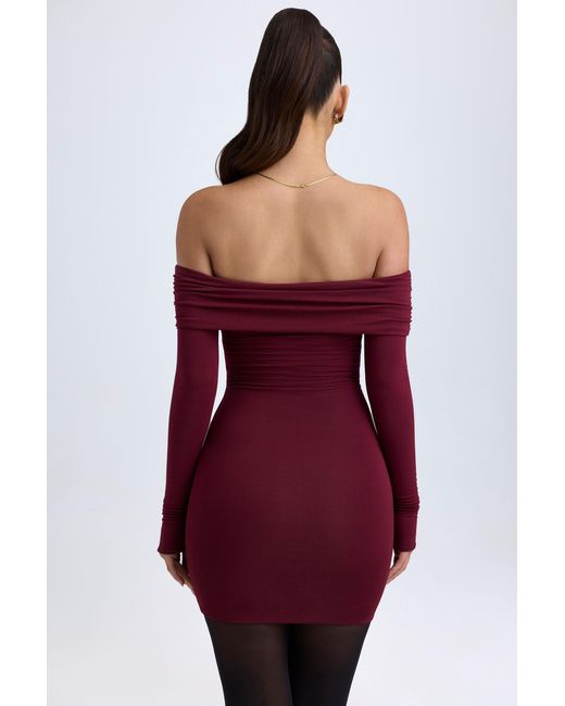 Oh Polly Red Modal Off-Shoulder Mini Dress