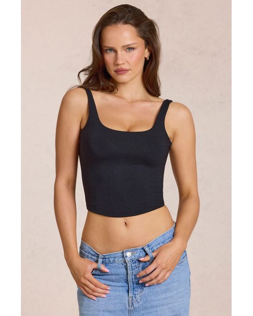 Oh Polly Black Modal Tie-Back Top