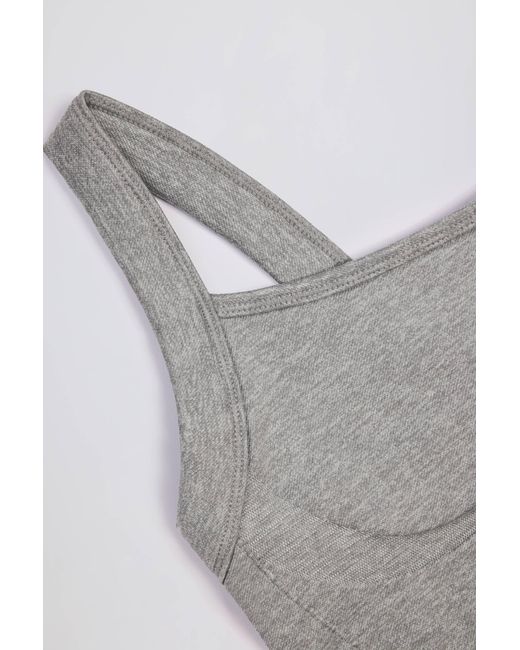 BO+TEE Gray Super Sculpt Seamless Longline Camisole Top
