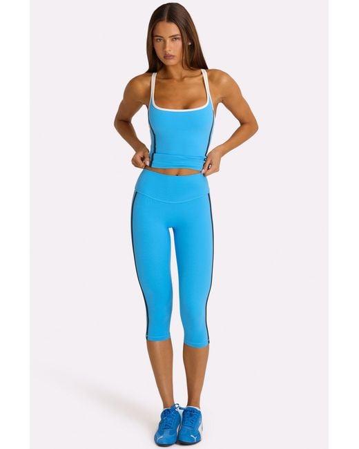 BO+TEE Blue Soft Active Capri Leggings