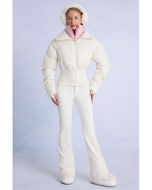 Women's White Waterproof Layered Ski Jacket