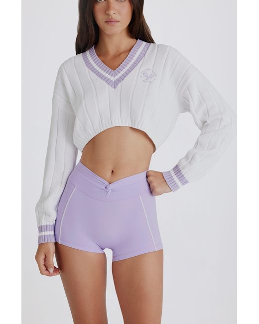 BO+TEE White Cable Knit Cotton Cropped Jumper