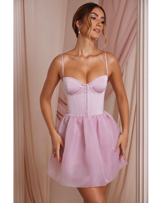 Oh Polly Pink Tulle Skirt Corset Mini Dress