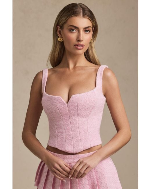 Oh Polly Pink Lace-Up Corset Top