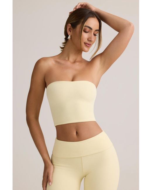 Oh Polly Yellow Modal Strapless Crop Top