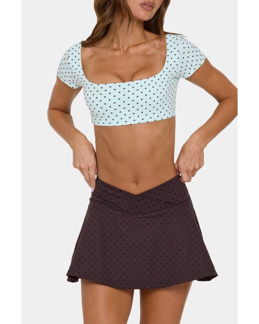 BO+TEE Green Soft Active Cap Sleeve Crop Top