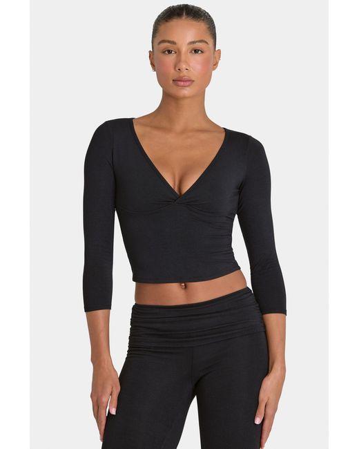 BO+TEE Black Buttercloud 3/4 Sleeve Top