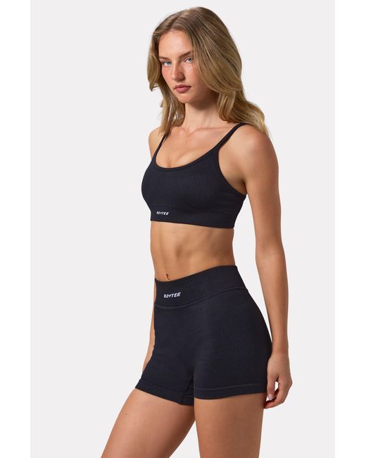 BO+TEE Black Flexirib Mini Shorts