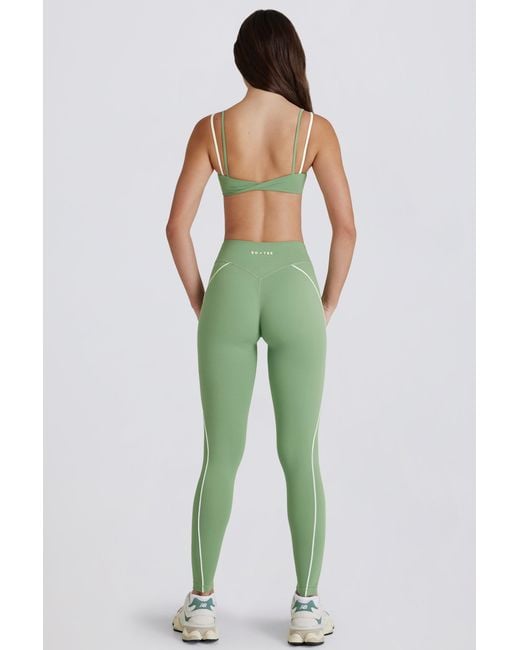 BO+TEE Green Soft Active Twist-Front Leggings