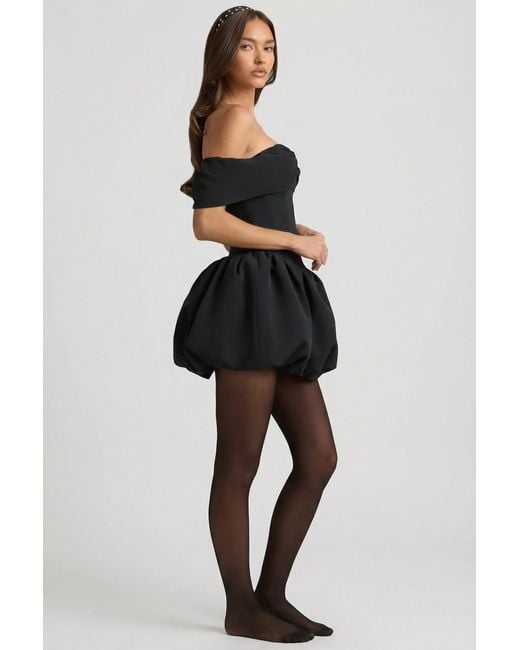 Oh Polly Black Off-Shoulder Layered Bubble Hem Corset Mini Dress