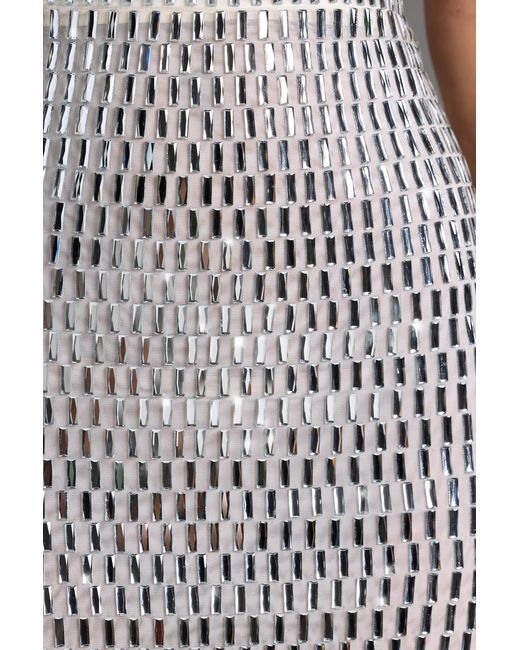 Oh Polly White Embellished Bandeau Mini Dress