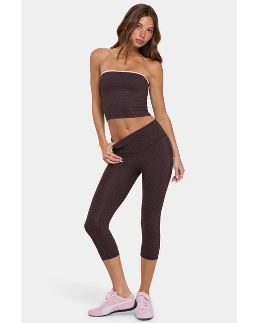 BO+TEE Brown Soft Active Capri Leggings