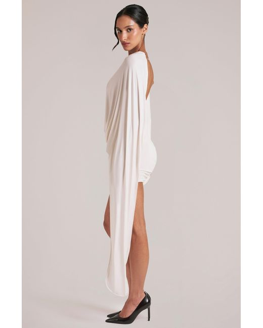 Oh Polly White Draped Cape Mini Dress