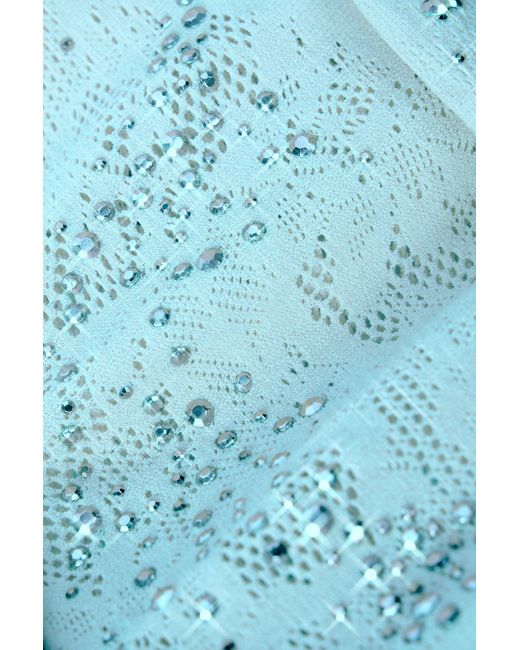 Oh Polly Blue Embellished High-Waist Shorts