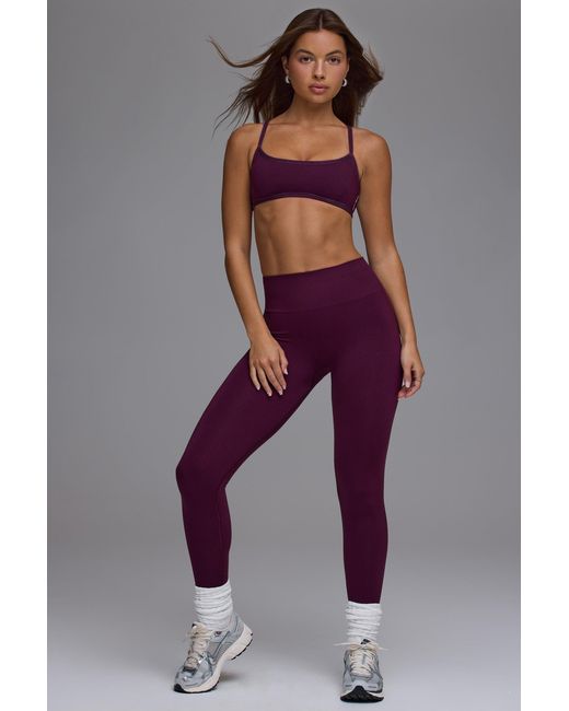 BO+TEE Purple Define Luxe Multiway Open-Back Sports Bra