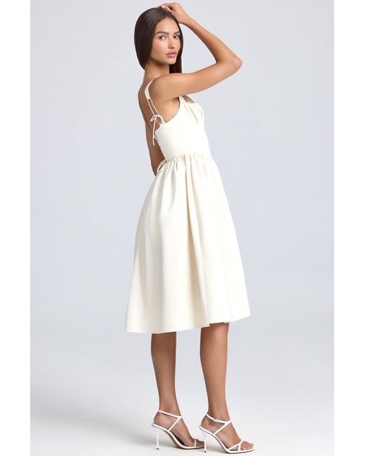 Oh Polly White Draped Corset Midaxi Dress