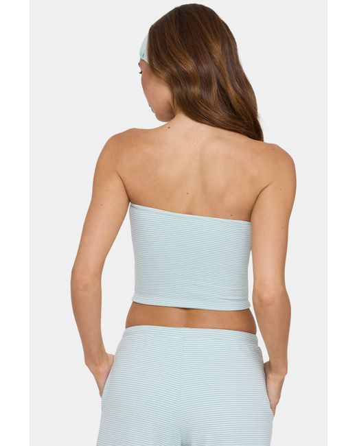 BO+TEE Green Ribbed Jersey Bandeau Top