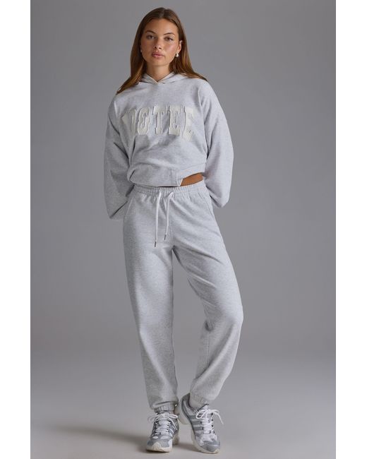 BO+TEE Gray Soft Cotton Jersey Relaxed Mid-Rise Joggers